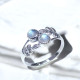 Wholesale 925 Sterling Silver Multi Stone Ring | Botanical Leaf Bypass Twin Gemstone Jewelry (MYS BR80) Wholesale 925 Sterling Silver Multi Stone Ring | Botanical Leaf Bypass Twin Gemstone Jewelry (MYS BR80)