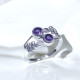Wholesale 925 Sterling Silver Multi Stone Ring | Botanical Leaf Bypass Twin Gemstone Jewelry (MYS BR80) Wholesale 925 Sterling Silver Multi Stone Ring | Botanical Leaf Bypass Twin Gemstone Jewelry (MYS BR80)