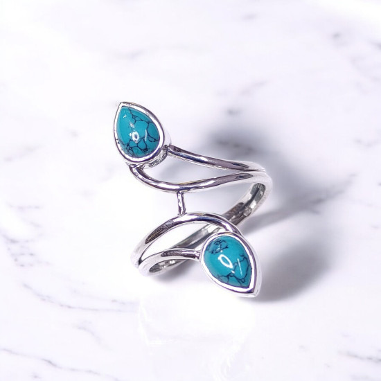 Wholesale Multi-Gemstone Teardrop 925 Silver Bypass Rings | MYS BR82 Wholesale Multi-Gemstone Teardrop 925 Silver Bypass Rings | MYS BR82