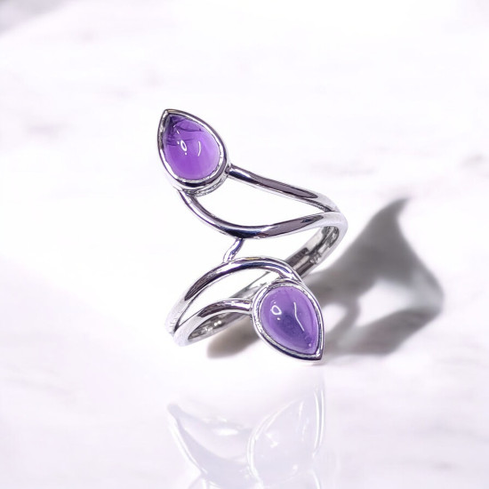 Wholesale Multi-Gemstone Teardrop 925 Silver Bypass Rings | MYS BR82 Wholesale Multi-Gemstone Teardrop 925 Silver Bypass Rings | MYS BR82