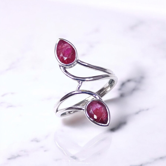 Wholesale Multi-Gemstone Teardrop 925 Silver Bypass Rings | MYS BR82 Wholesale Multi-Gemstone Teardrop 925 Silver Bypass Rings | MYS BR82