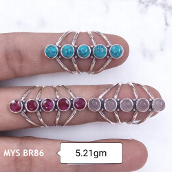 Wholesale Multi-Gemstone 5-Stone 925 Silver Marquise Cage Rings | MYS BR86
