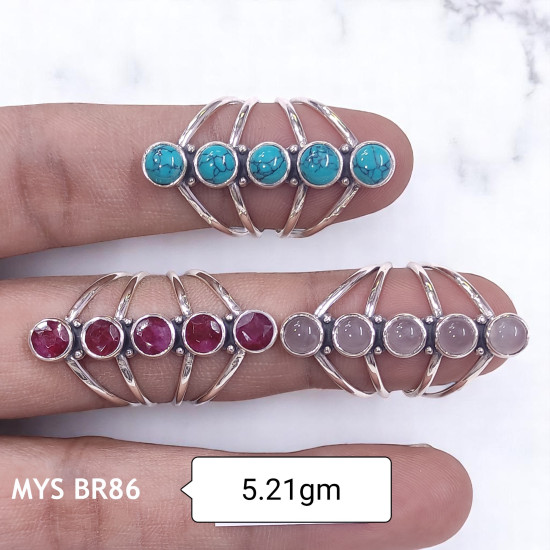 Wholesale Multi-Gemstone 5-Stone 925 Silver Marquise Cage Rings | MYS BR86 Wholesale Multi-Gemstone 5-Stone 925 Silver Marquise Cage Rings | MYS BR86