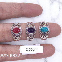 Wholesale Multi-Gemstone 925 Silver Vintage Filigree Rings | MYS BR87