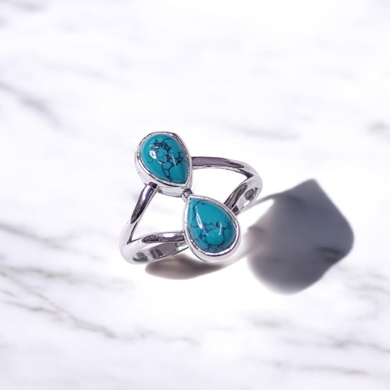 Wholesale Multi-Gemstone 2-Stone 925 Silver Double Teardrop Rings | MYS BR89 Wholesale Multi-Gemstone 2-Stone 925 Silver Double Teardrop Rings | MYS BR89