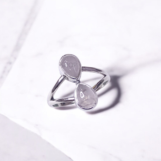 Wholesale Multi-Gemstone 2-Stone 925 Silver Double Teardrop Rings | MYS BR89 Wholesale Multi-Gemstone 2-Stone 925 Silver Double Teardrop Rings | MYS BR89