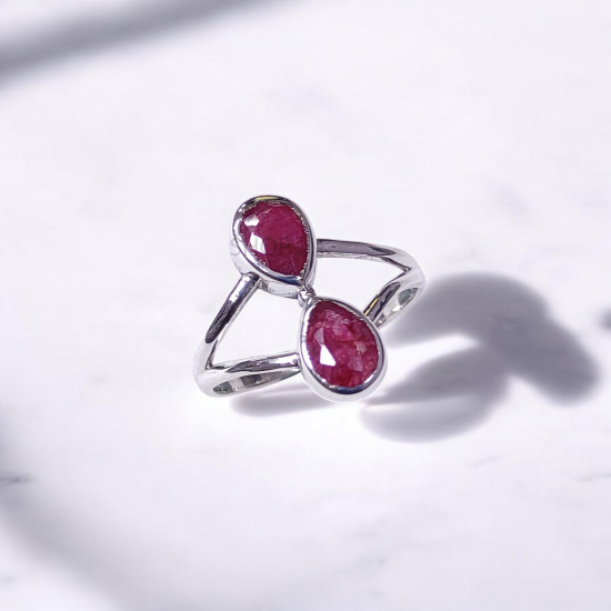 Wholesale Multi-Gemstone 2-Stone 925 Silver Double Teardrop Rings | MYS BR89 Wholesale Multi-Gemstone 2-Stone 925 Silver Double Teardrop Rings | MYS BR89