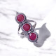 Wholesale Multi-Gemstone 3-Stone 925 Silver Rope Cage Rings | MYS BR90 Wholesale Multi-Gemstone 3-Stone 925 Silver Rope Cage Rings | MYS BR90