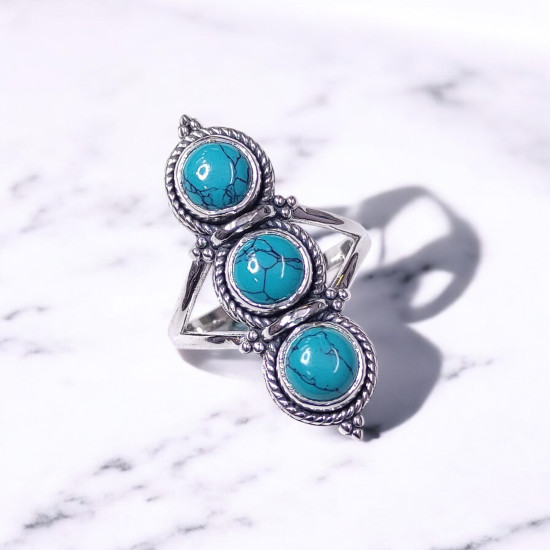 Wholesale Multi-Gemstone 3-Stone 925 Silver Rope Cage Rings | MYS BR90 Wholesale Multi-Gemstone 3-Stone 925 Silver Rope Cage Rings | MYS BR90
