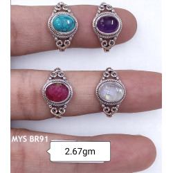 Wholesale Multi-Gemstone 925 Silver Vintage Filigree Rings | MYS BR91