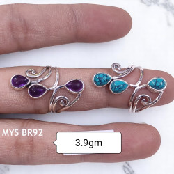 Wholesale Multi-Gemstone 3-Stone 925 Silver Filigree Rings | MYS BR92