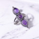 Wholesale Multi-Gemstone 3-Stone 925 Silver Rope Cage Rings | MYS BR93 Wholesale Multi-Gemstone 3-Stone 925 Silver Rope Cage Rings | MYS BR93