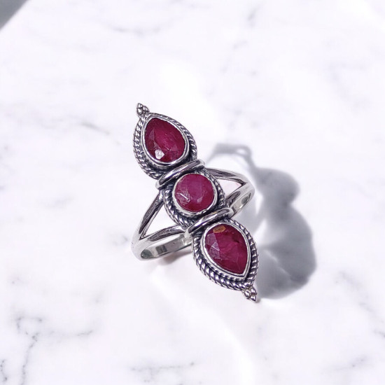Wholesale Multi-Gemstone 3-Stone 925 Silver Rope Cage Rings | MYS BR93 Wholesale Multi-Gemstone 3-Stone 925 Silver Rope Cage Rings | MYS BR93
