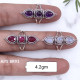 Wholesale Multi-Gemstone 3-Stone 925 Silver Rope Cage Rings | MYS BR93 Wholesale Multi-Gemstone 3-Stone 925 Silver Rope Cage Rings | MYS BR93