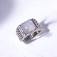 Wholesale Multi-Gemstone 925 Silver Square Textured Signet Rings | MYS BR94 Wholesale Multi-Gemstone 925 Silver Square Textured Signet Rings | MYS BR94