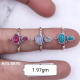 Wholesale Multi-Gemstone 2-Stone 925 Silver Asymmetric Rings | MYS BR95 Wholesale Multi-Gemstone 2-Stone 925 Silver Asymmetric Rings | MYS BR95