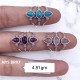 Wholesale Multi-Gemstone 3-Stone 925 Silver Tapered Cage Rings | MYS BR97 Wholesale Multi-Gemstone 3-Stone 925 Silver Tapered Cage Rings | MYS BR97