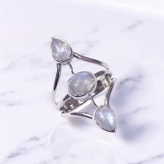 Wholesale Multi-Gemstone 3-Stone 925 Silver Open Cage Rings | MYS BR98 Wholesale Multi-Gemstone 3-Stone 925 Silver Open Cage Rings | MYS BR98