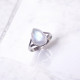 Wholesale Rainbow Moonstone 925 Silver Teardrop Solitaire Rings | MYS BR99 Wholesale Rainbow Moonstone 925 Silver Teardrop Solitaire Rings | MYS BR99