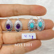 Wholesale 925 Sterling Silver Gemstone Drop Earrings | Vintage Oxidized Oval Hammered Disc & Beaded Halo Border Natural Amethyst & Turquoise Cabochon Dangle Earrings (MYS E101) Wholesale 925 Sterling Silver Gemstone Drop Earrings | Vintage Oxidized Oval Hammered Disc & Beaded Halo Border Natural Amethyst & Turquoise Cabochon Dangle Earrings (MYS E101)