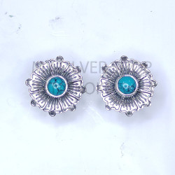 Wholesale 925 Sterling Silver Concho Stud Earrings | Native Sunburst Multi Gemstone Jewelry (MYS E103) Wholesale 925 Sterling Silver Concho Stud Earrings | Native Sunburst Multi Gemstone Jewelry (MYS E103)