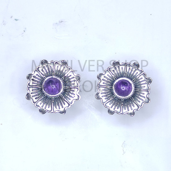 Wholesale 925 Sterling Silver Concho Stud Earrings | Native Sunburst Multi Gemstone Jewelry (MYS E103) Wholesale 925 Sterling Silver Concho Stud Earrings | Native Sunburst Multi Gemstone Jewelry (MYS E103)