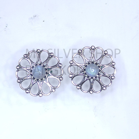 Wholesale 925 Sterling Silver Flower Stud Earrings | Wire Filigree Openwork Multi Gemstone Jewelry (MYS E105) Wholesale 925 Sterling Silver Flower Stud Earrings | Wire Filigree Openwork Multi Gemstone Jewelry (MYS E105)