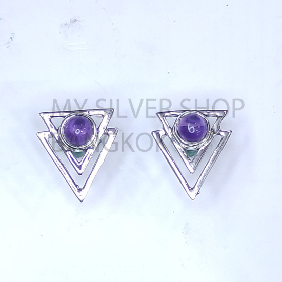 Wholesale 925 Sterling Silver Geometric Stud Earrings | Double Triangle Multi Gemstone Jewelry (MYS E106) Wholesale 925 Sterling Silver Geometric Stud Earrings | Double Triangle Multi Gemstone Jewelry (MYS E106)