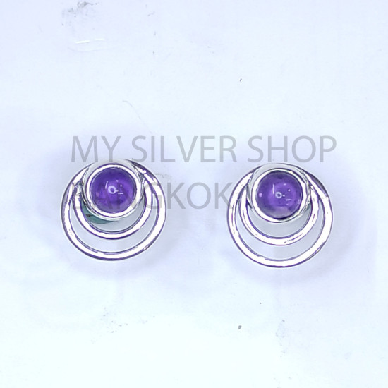 Wholesale 925 Sterling Silver Circle Stud Earrings | Geometric Triple Orbit Multi Gemstone Jewelry (MYS E107) Wholesale 925 Sterling Silver Circle Stud Earrings | Geometric Triple Orbit Multi Gemstone Jewelry (MYS E107)
