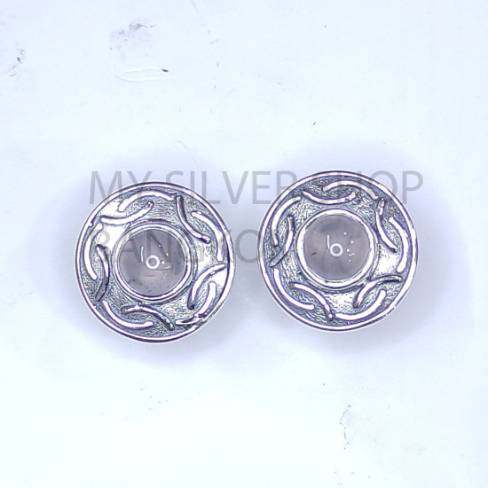 Wholesale 925 Sterling Silver Medallion Earrings | Celtic Scroll Round Multi Gemstone Studs (MYS E110) Wholesale 925 Sterling Silver Medallion Earrings | Celtic Scroll Round Multi Gemstone Studs (MYS E110)