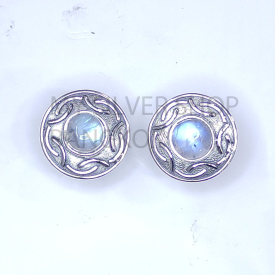 Wholesale 925 Sterling Silver Medallion Earrings | Celtic Scroll Round Multi Gemstone Studs (MYS E110) Wholesale 925 Sterling Silver Medallion Earrings | Celtic Scroll Round Multi Gemstone Studs (MYS E110)