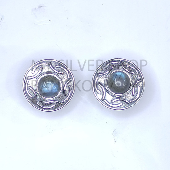 Wholesale 925 Sterling Silver Medallion Earrings | Celtic Scroll Round Multi Gemstone Studs (MYS E110) Wholesale 925 Sterling Silver Medallion Earrings | Celtic Scroll Round Multi Gemstone Studs (MYS E110)