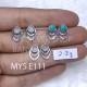 Wholesale Multi-Gemstone Chevron 925 Sterling Silver Studs Set | MYS E111 Wholesale Multi-Gemstone Chevron 925 Sterling Silver Studs Set | MYS E111