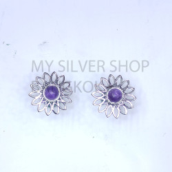 Wholesale Multi-Gemstone Sunflower 925 Sterling Silver Studs Set | MYS E112 Wholesale Multi-Gemstone Sunflower 925 Sterling Silver Studs Set | MYS E112