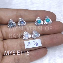 Wholesale Multi-Gemstone Swirl 925 Sterling Silver Studs Set | MYS E115