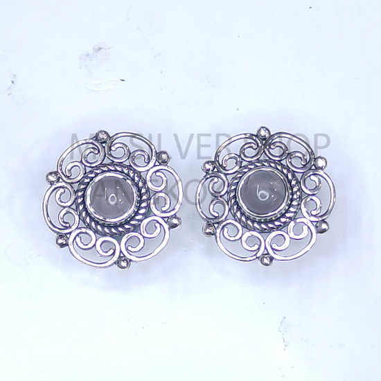 Wholesale Multi-Gemstone Lace Filigree Mandala 925 Silver Studs Set | MYS E116