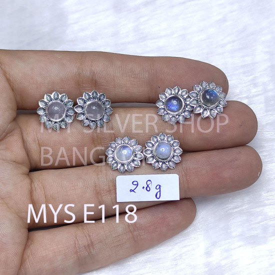 Natural Multi Gemstone Silver Stud Handmade Design 925 Sterling Silver Stud Earrings MYS E118 Natural Multi Gemstone Silver Stud Handmade Design 925 Sterling Silver Stud Earrings MYS E118