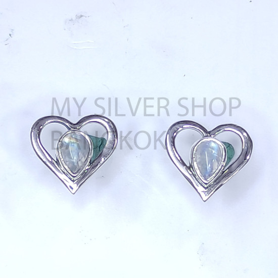 Wholesale Multi-Gemstone Heart 925 Sterling Silver Studs Set | MYS E120 Wholesale Multi-Gemstone Heart 925 Sterling Silver Studs Set | MYS E120