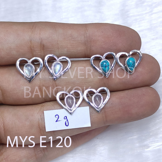 Wholesale Multi-Gemstone Heart 925 Sterling Silver Studs Set | MYS E120 Wholesale Multi-Gemstone Heart 925 Sterling Silver Studs Set | MYS E120