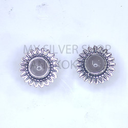 Wholesale Rose Quartz 925 Sterling Silver Sunflower Stud Earrings | MYS E121 Wholesale Rose Quartz 925 Sterling Silver Sunflower Stud Earrings | MYS E121