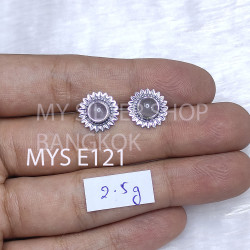 Wholesale Rose Quartz 925 Sterling Silver Sunflower Stud Earrings | MYS E121