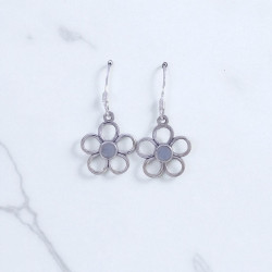 Wholesale Multi-Gemstone 925 Silver 6-Petal Flower Dangle Earrings | MYS E81 Wholesale Multi-Gemstone 925 Silver 6-Petal Flower Dangle Earrings | MYS E81