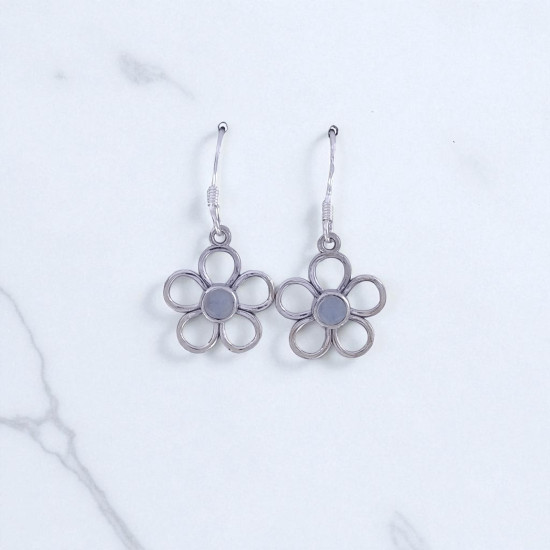 Wholesale Multi-Gemstone 925 Silver 6-Petal Flower Dangle Earrings | MYS E81 Wholesale Multi-Gemstone 925 Silver 6-Petal Flower Dangle Earrings | MYS E81