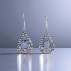 Wholesale Multi-Gemstone 925 Silver Teardrop Filigree Dangle Earrings | MYS E82