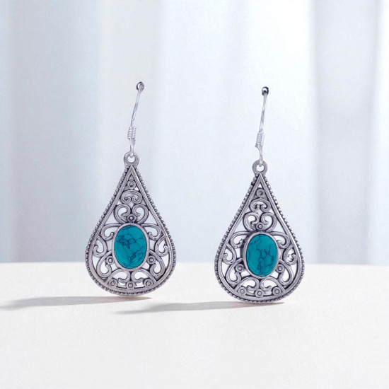 Wholesale Multi-Gemstone 925 Silver Teardrop Filigree Dangle Earrings | MYS E82 Wholesale Multi-Gemstone 925 Silver Teardrop Filigree Dangle Earrings | MYS E82
