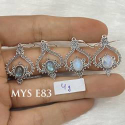 Wholesale Multi-Gemstone 925 Silver Balinese Arch Dangle Earrings | MYS E83