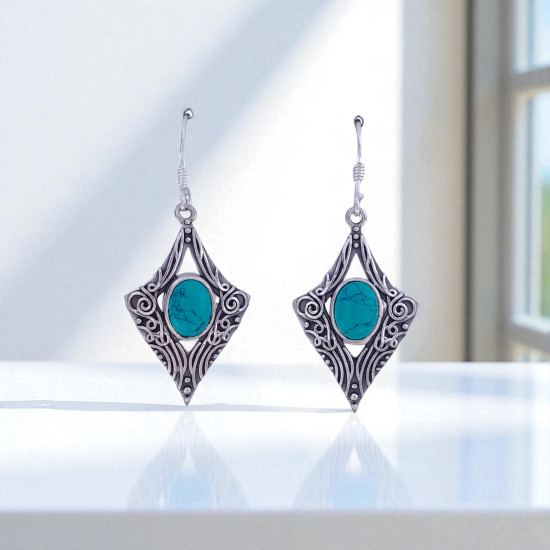 Wholesale Multi-Gemstone 925 Silver Diamond Filigree Dangle Earrings | MYS E84