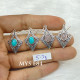 Wholesale Multi-Gemstone 925 Silver Diamond Filigree Dangle Earrings | MYS E84