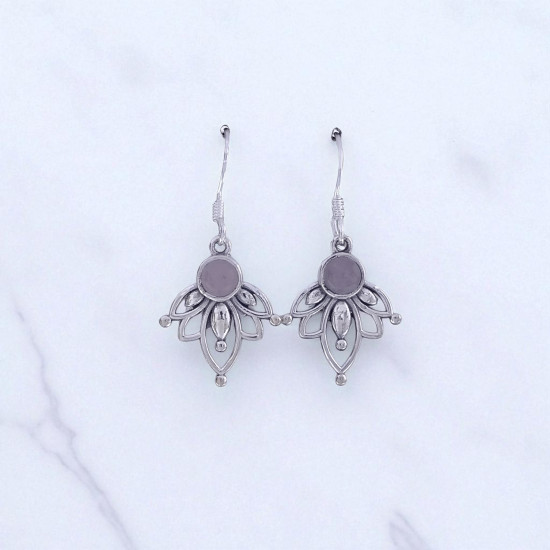 Wholesale 925 Sterling Silver Gemstone Drop Earrings | Bohemian Lotus Flower Petal Openwork Natural Rose Quartz & Labradorite Dangle Earrings (MYS E86) Wholesale 925 Sterling Silver Gemstone Drop Earrings | Bohemian Lotus Flower Petal Openwork Natural Rose Quartz & Labradorite Dangle Earrings (MYS E86)