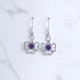 925 Sterling Silver Gemstone Drop Earrings | Openwork Four-Petal Floral Flower Clover Natural Amethyst & Rainbow Moonstone Dangle Earrings (MYS E87) 925 Sterling Silver Gemstone Drop Earrings | Openwork Four-Petal Floral Flower Clover Natural Amethyst & Rainbow Moonstone Dangle Earrings (MYS E87)